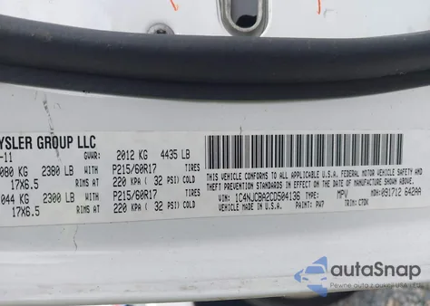 2012 Jeep Compass Sport from USA, damaged, VIN 1C4NJCBA2CD504136